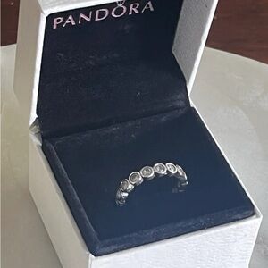 Pandora Silver Band with Clear Accents